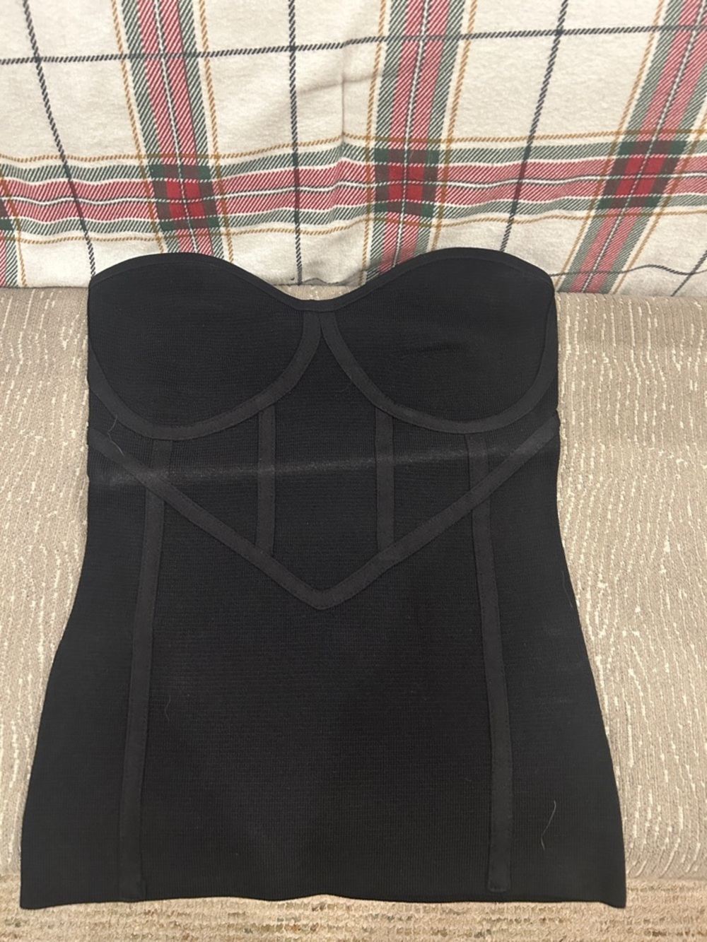 Zara Strapless Black Bustier Bandage Top